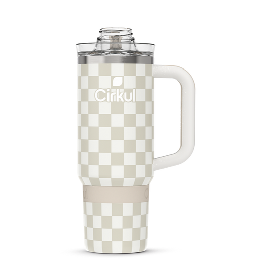 Limited Edition: 30oz. Taupe Tartan Travel StrawSip™ Tumbler | Classic Pick